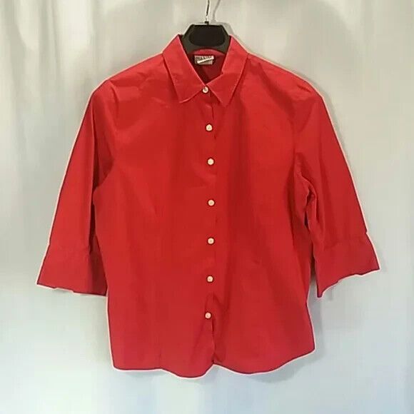 Maxim Liberty shirt women's size XL red button up 3/4 sleeve - Picture 1 of 5